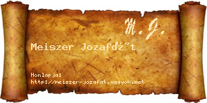 Meiszer Jozafát névjegykártya